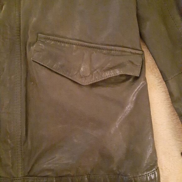 Joe’s Jeans Olive Brown Lambskin Leather Jacket S - Picture 8 of 9